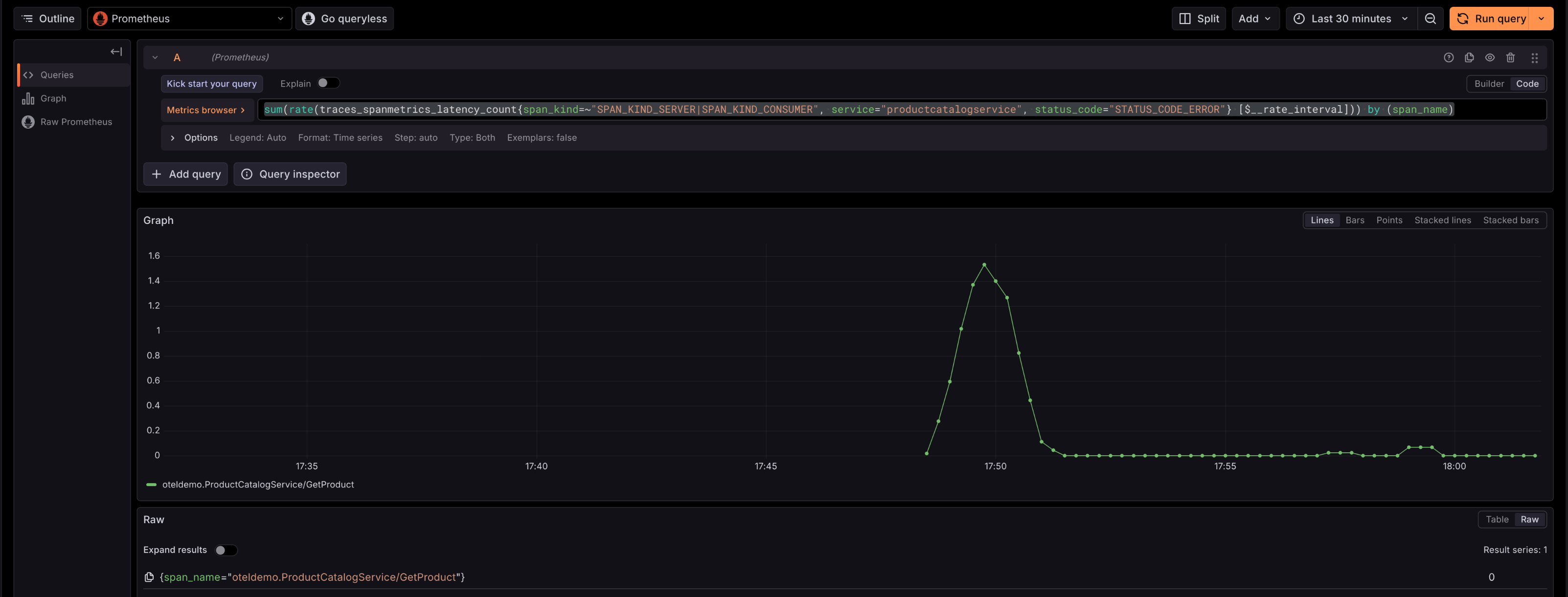 Prometheus metrics with errors